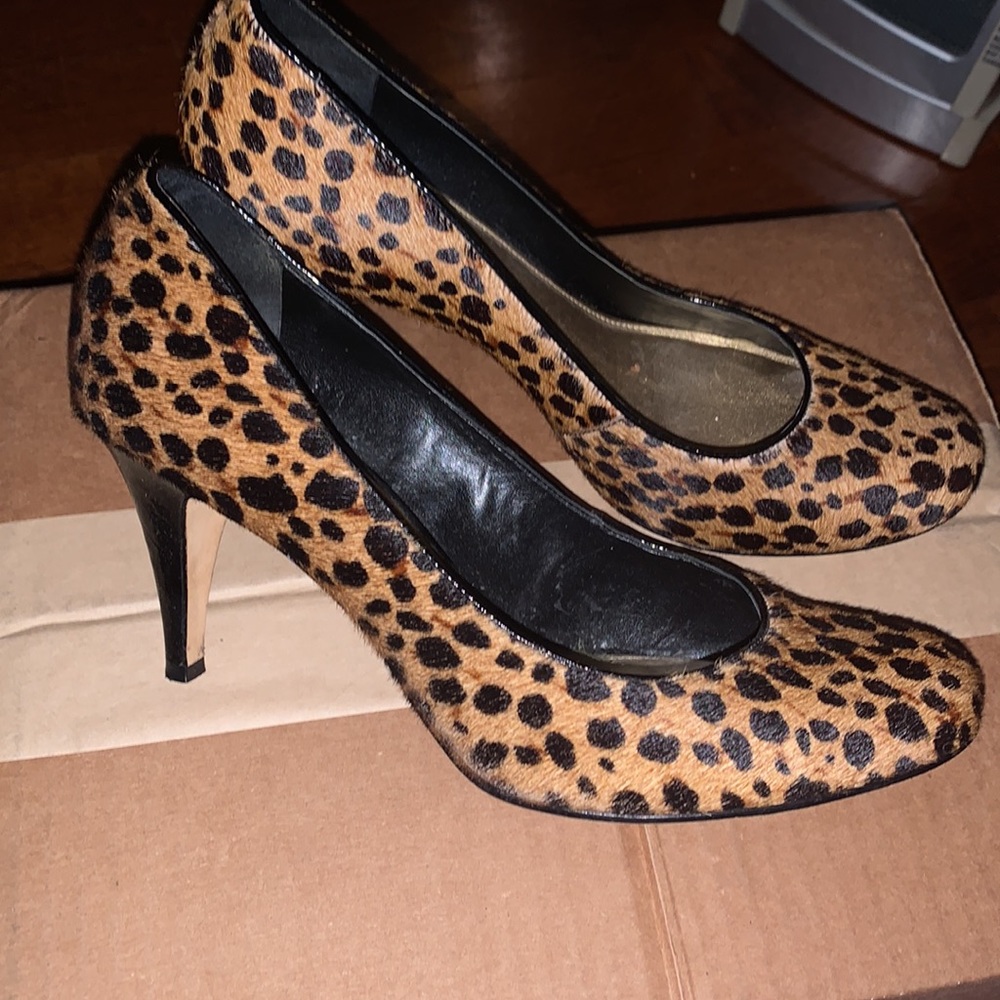 Antonio Melani Real Fur Leopard 4inch pumps 🐆